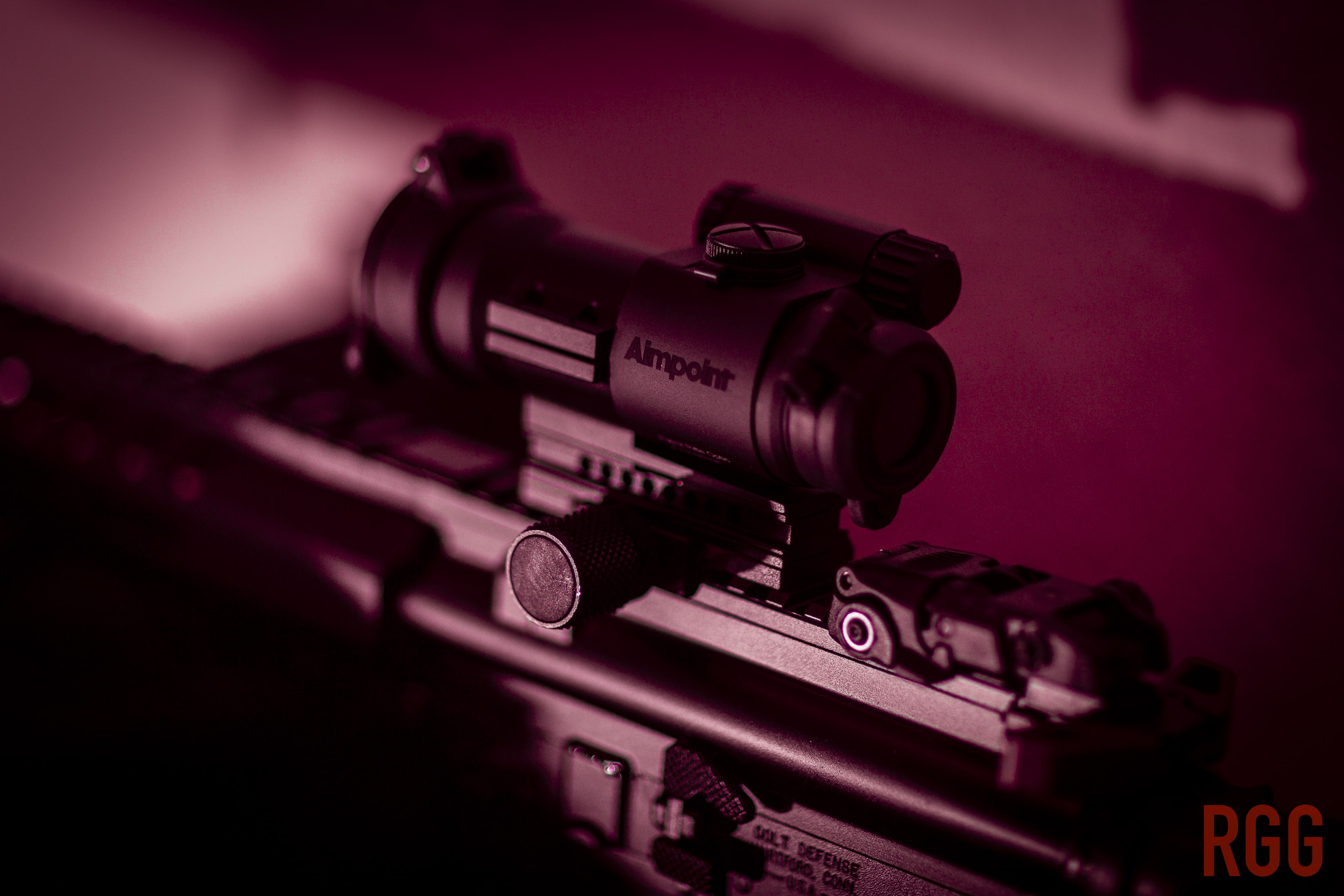 An Aimpoint PRO red dot sight Nothing to do with the article. Just thought it looked cool when I photographed it.