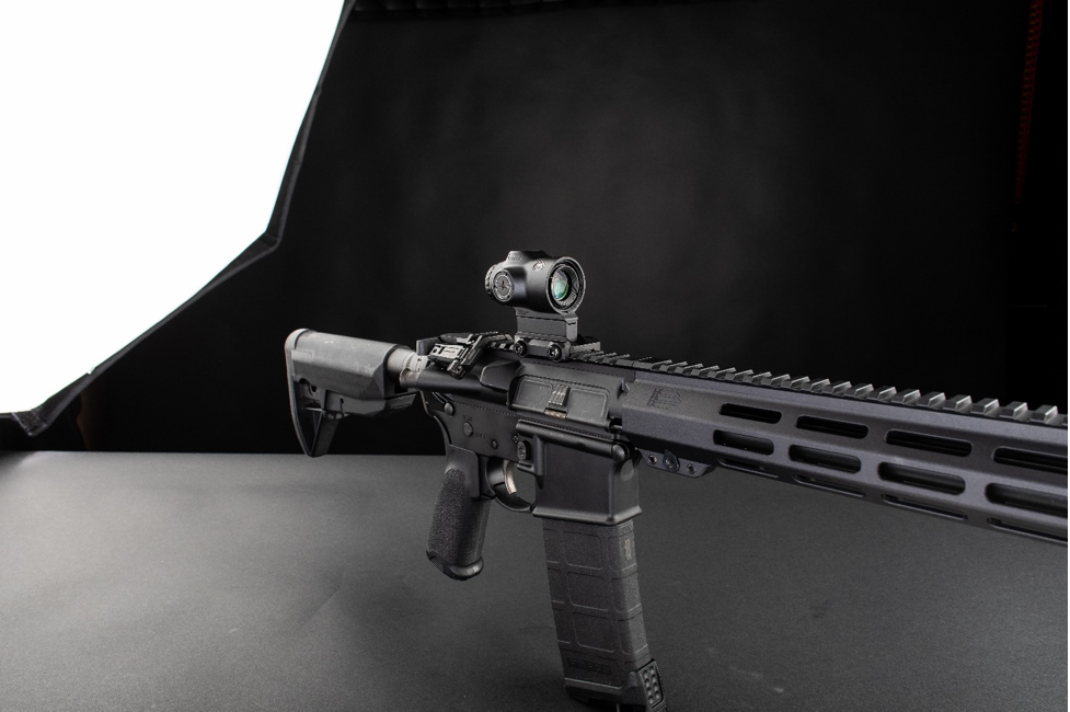AR15 with a red dot sight. Photo courtesy Primary Arms