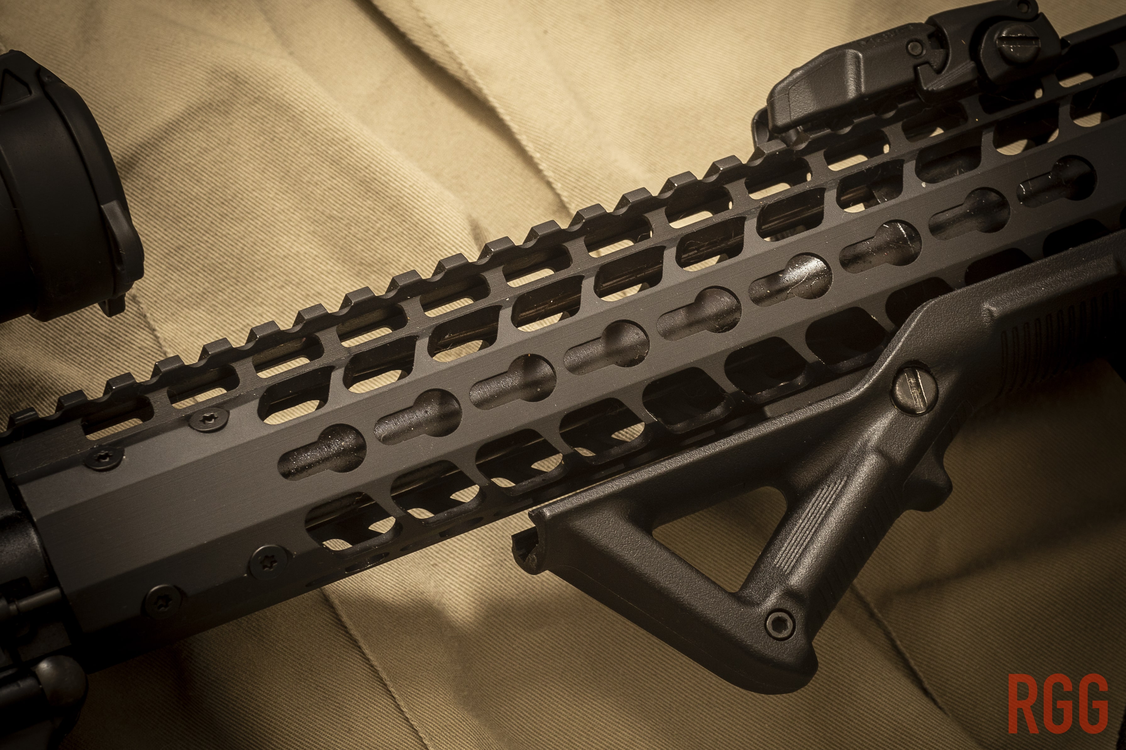 A Keymod Handguard for an AR-15. Components courtesy of Radical Firearms.